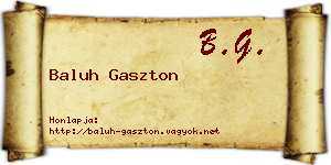 Baluh Gaszton névjegykártya